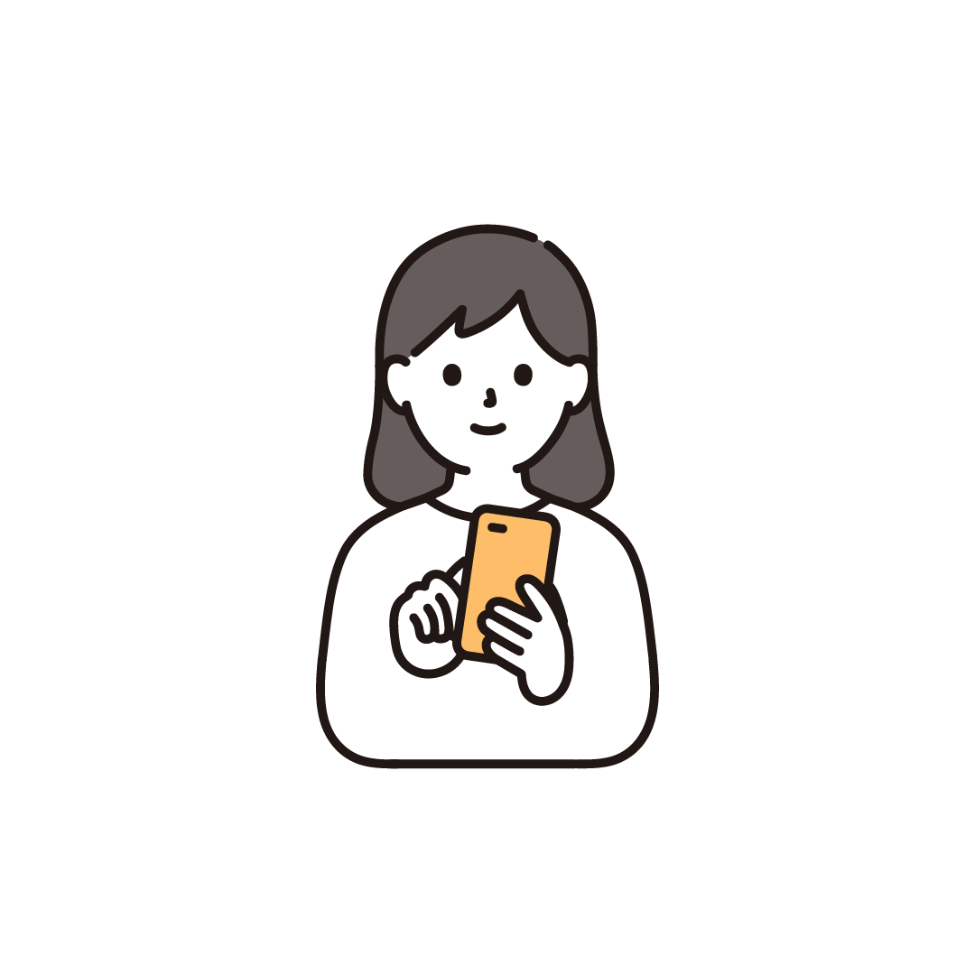 スマホで予約する人物イラスト